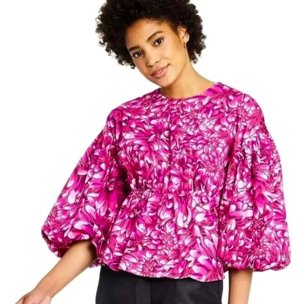 Kika Vargas x Target Women's Mum Floral Scallop Back Blouse